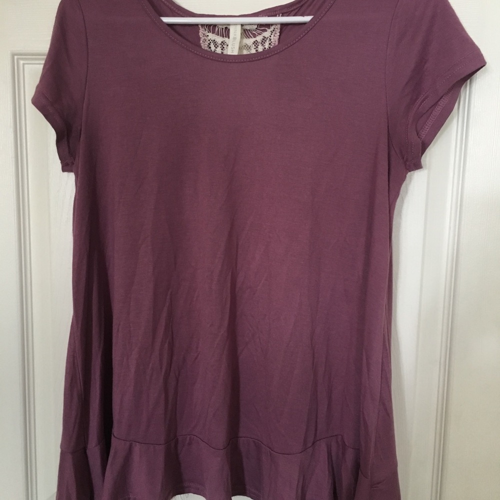 Pinkblush, lace backed maternity blouse size small